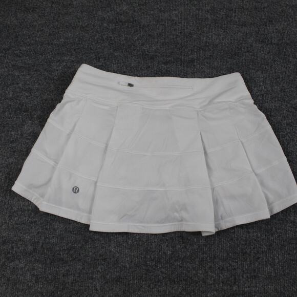Lululemon Skirt Womens 4 Pace Rival Skirt Regular White Athletic Tennis Skort - Picture 8 of 15